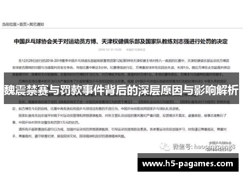魏震禁赛与罚款事件背后的深层原因与影响解析 魏震禁赛与罚款事件背后的深层原因与影响解析